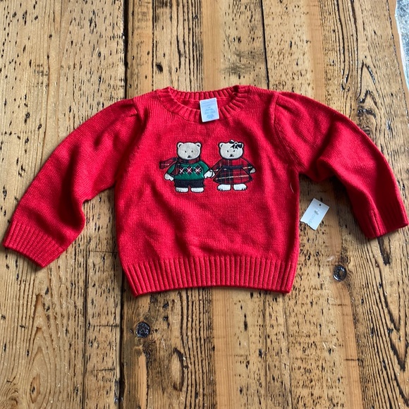 Wonder kids holiday plaid bears sweater size 24M NWT girls - Picture 1 of 5